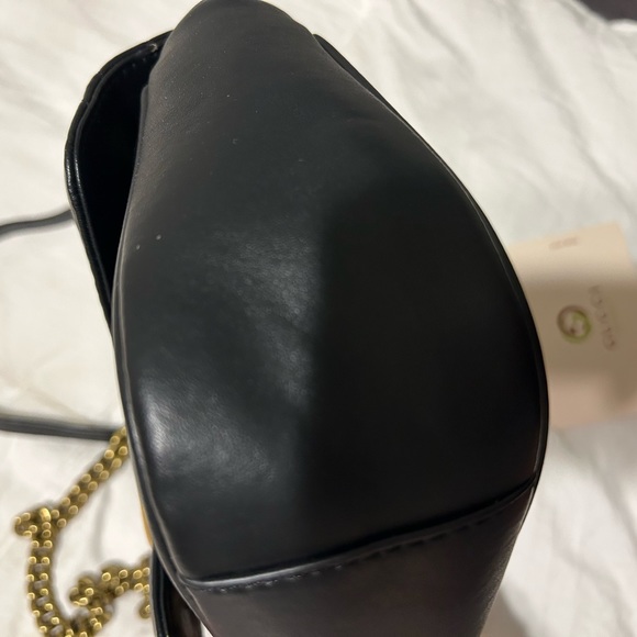 Gucci bag GG MARMONT SMALL SHOULDER BAG purse Black calfskin leather - Picture 10 of 12
